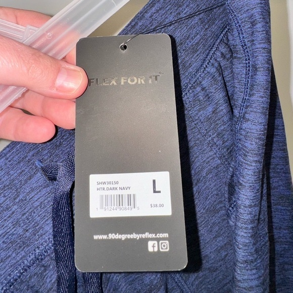 NWT 90 Degree by Reflex Heathered Dark Navy Size Large - Picture 5 of 6